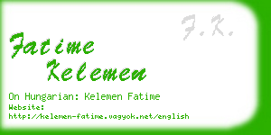 fatime kelemen business card